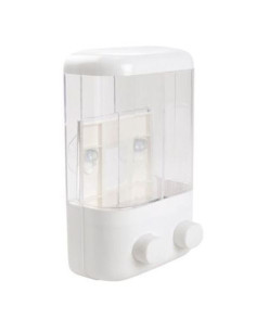 DISPENSADOR JABON-CHAMPU BAÑO 2X500ML BLANCO