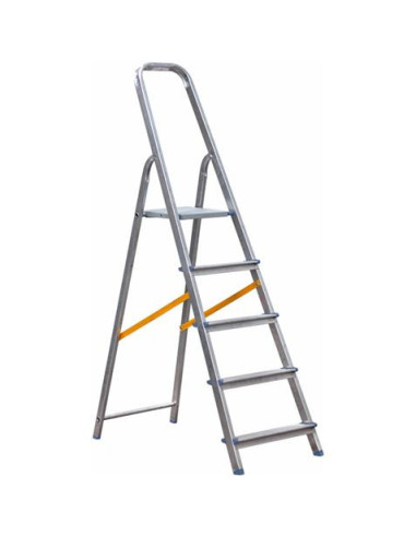 ESCALERA ALUMINIO 5 PELDAÑOS MADER