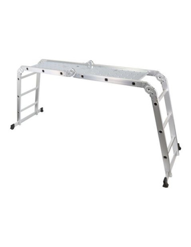 ESCALERA ALUMINIO ARTICULADA 3X4 PLATAFORMA MADER