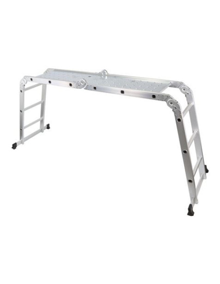ESCALERA ALUMINIO ARTICULADA 3X4 PLATAFORMA MADER