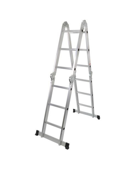 ESCALERA ALUMINIO ARTICULADA 3X4 PLATAFORMA MADER