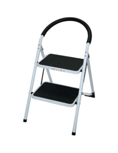 ESCALERA DOMESTICA EN ACERO Y GOMA 2P. MADER