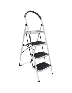 ESCALERA DOMESTICA EN ACERO Y GOMA 4P. MADER