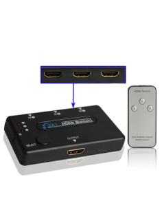 SWITCH HDMI 3 PUERTOS 1080P CON MANDO CROMAD 2