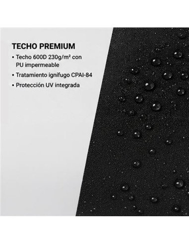 CARPA PROFESIONAL HEX.50 CON PAREDES 3X3 METROS NEGRA SUNGARDEN