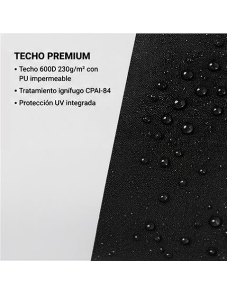 CARPA PROFESIONAL HEX.50 CON PAREDES 3X3 METROS NEGRA SUNGARDEN