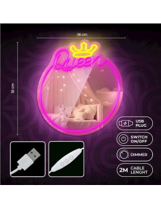 ESPEJO DECORATIVO CON NEON LED QUEEN FOREVER 2