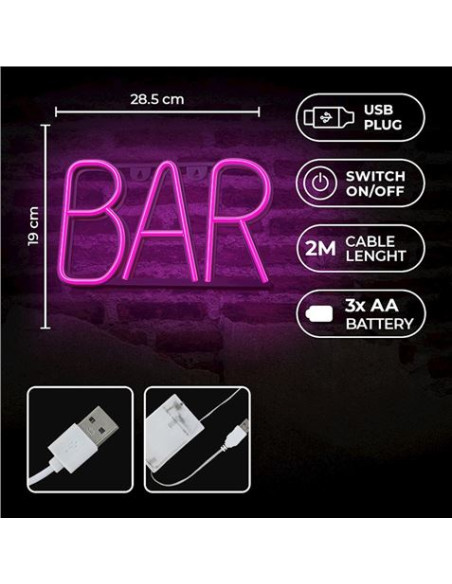 LAMPARA DECORATIVA NEON LED BAR FOREVER
