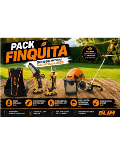 PACK FINCA DESBROZADORA + CASCO + ARNÉS + TIJERA + MINI SIERRA BATERIA BLIM