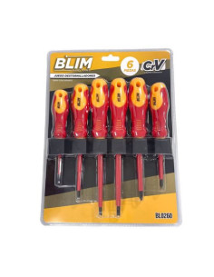 JUEGO 6 PIEZAS DESTORNILLADORES 1.000V CON SOPORTE BLIM