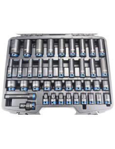 JUEGO DE 40 UNIDADES LLAVES DE VASO DE IMPACTO 1/2 MADER