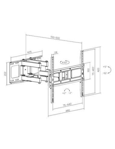 SOPORTE CON DOBLE BRAZO TV LED, LCD 32-75 CROMAD