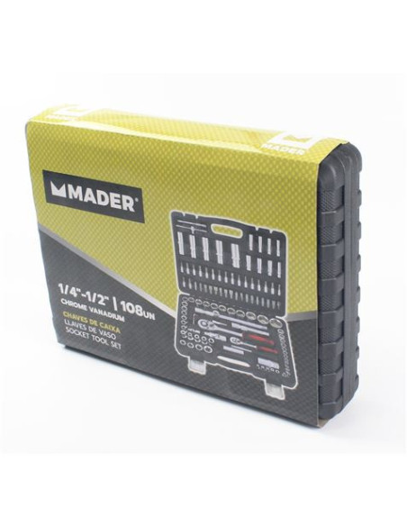 MALETÍN HERRAMIENTAS C.V. 108 PIEZAS 1/4 - 1/2 MADER