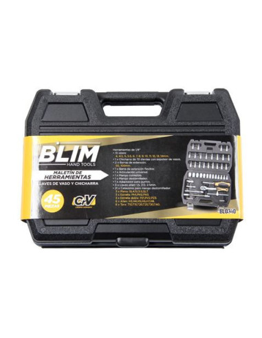 MALETIN HERRAMIENTAS C.V. 45 PCS 1/4 BLIM