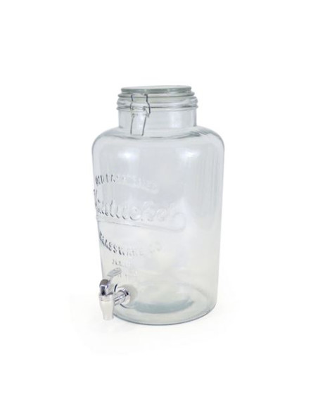TARRO VIDRIO DISPENSADOR CON GRIFO 8 LITROS LA MEDITERRANEA