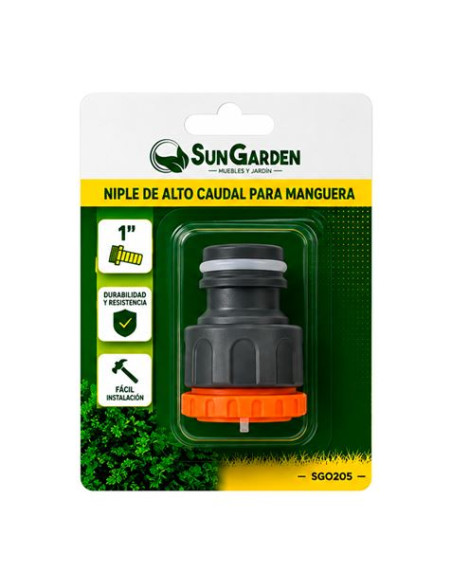NIPLE DE ALTO CAUDAL PARA MANGUERA 1\" SUNGARDEN