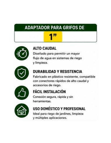 NIPLE DE ALTO CAUDAL PARA MANGUERA 1\" SUNGARDEN